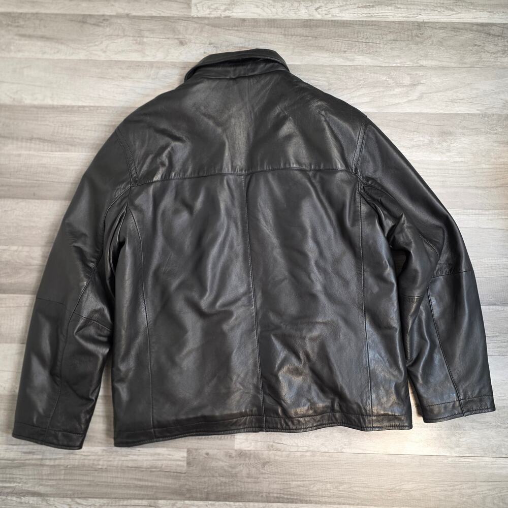 Lambskin Leather Jacket Black Men's XL Lined Dark Academia Grunge - Picture 3 of 11
